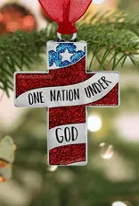 Cross Pewter Ornament - One Nation Under God