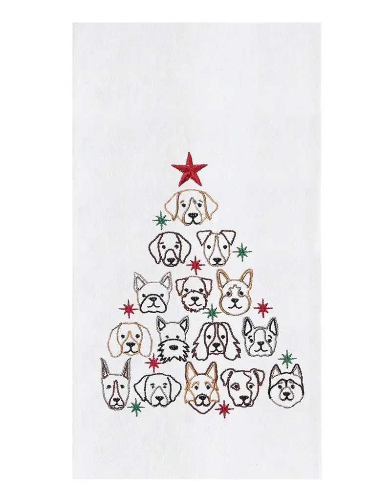 Dog Face Christmas Tree Towel