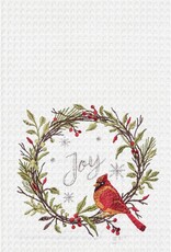 Christmas Cardinal in Joy Wreath Kitchen Towel