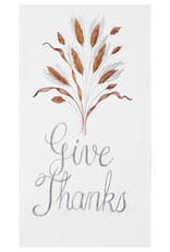 Give Thanks Flour Sack Embroidered Kitchen Towel