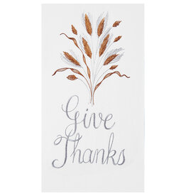 Give Thanks Flour Sack Embroidered Kitchen Towel