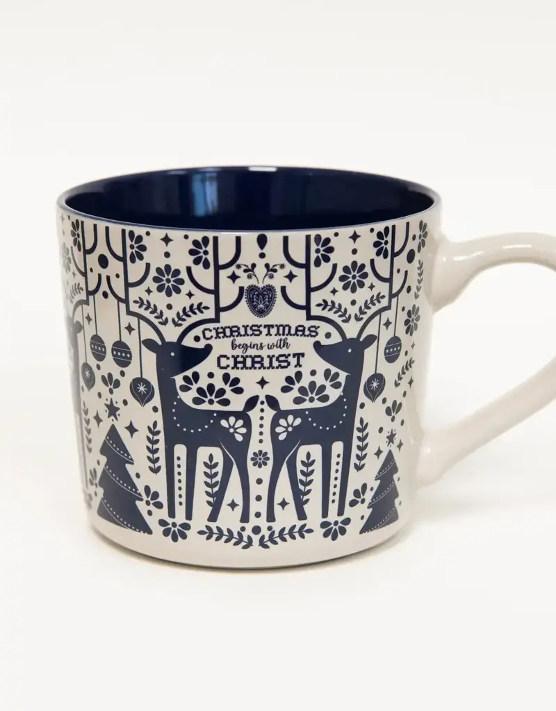 Christmas Begins with Christ Ceramic 15 oz Mug with Handle