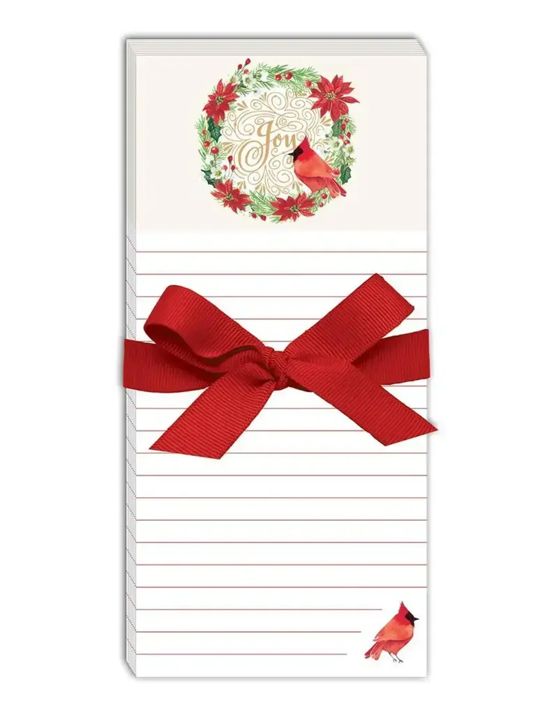 Magnetic List Pad with Bow Joy Cardinal