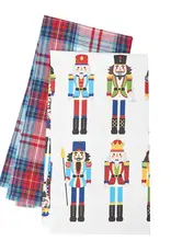 Christmas Nutcracker Plaid Kitchen Towel Set 2