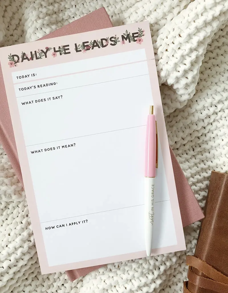 Daily He Leads Me Notepad | Wildflower