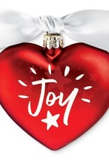 Joy in God's Love Red Heart 3.5 x 3.5 Glass Holiday Ornament