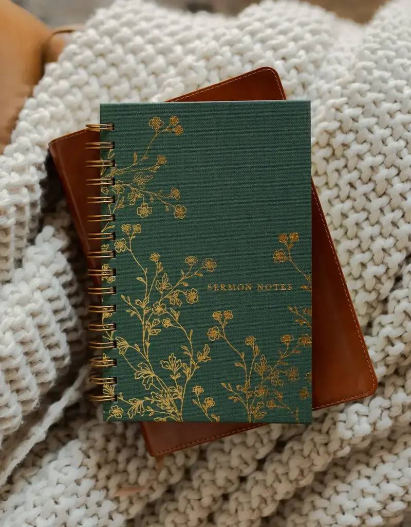 Sermon Notes Journal Green Floral