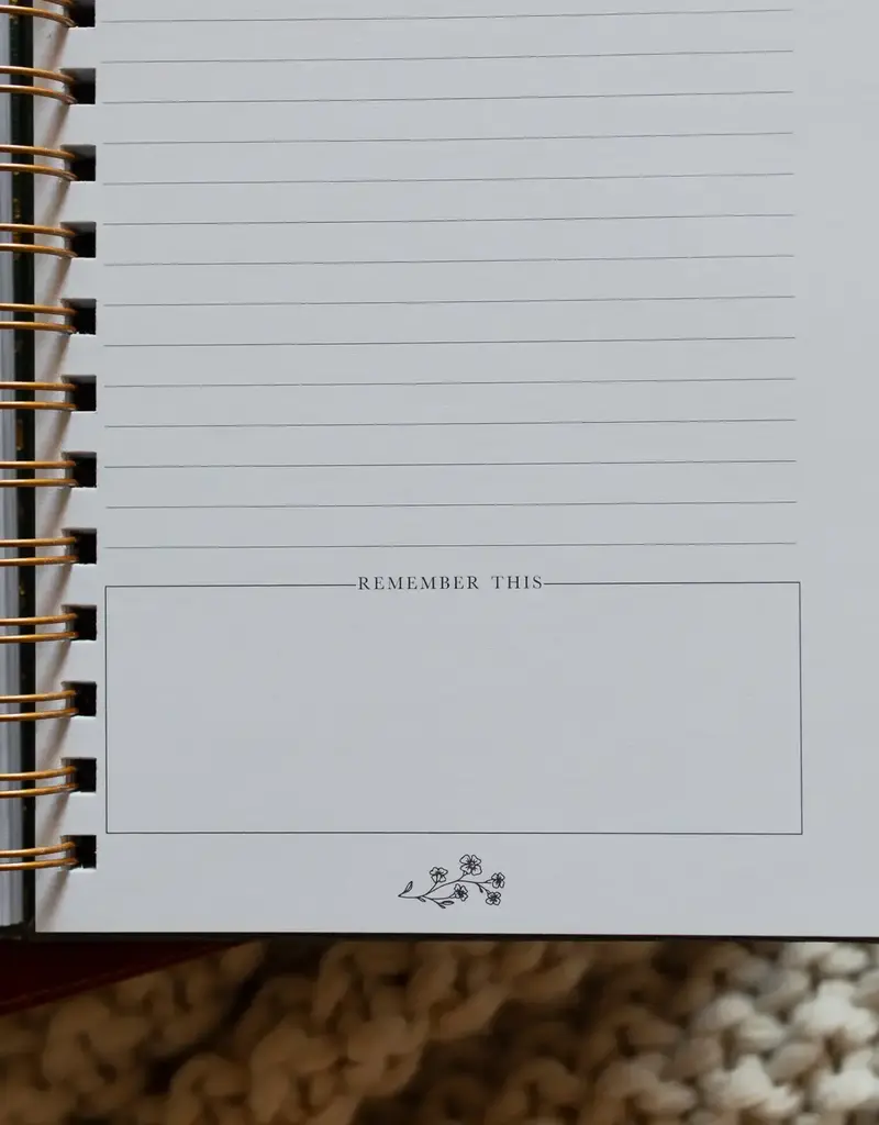 Sermon Notes Journal Green Floral