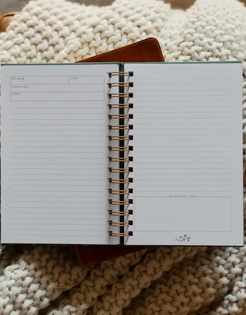 Sermon Notes Journal Green Floral