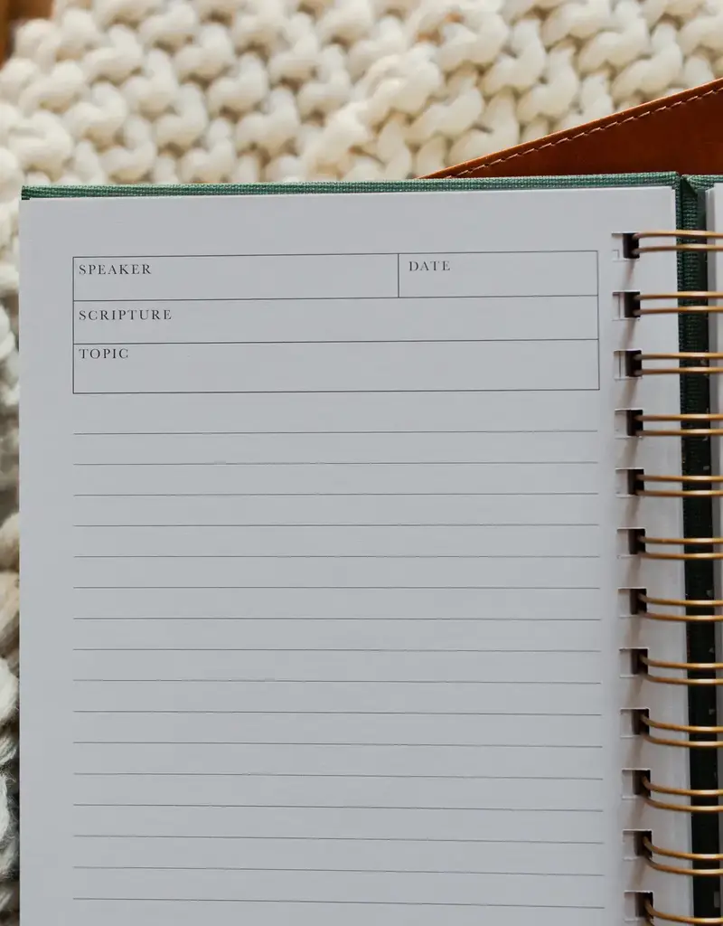 Sermon Notes Journal Green Floral