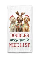 Doodle Christmas Dog Nice List Kitchen Towel Pet Holiday