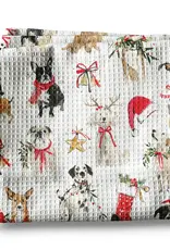 Dog Christmas Pet Puppy Holiday Preppy Kitchen Towel Waffle