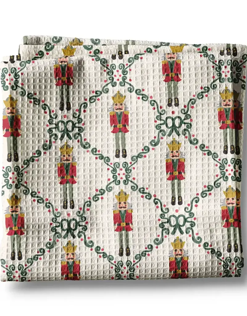 Nutcracker Red Bow Holiday Christmas Towel / Waffle