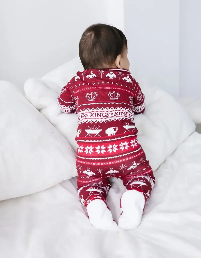 King of Kings Ruby Red Footed Onesie Cotton