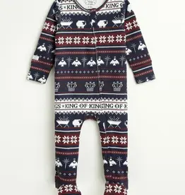 King of Kings Midnight Blue Footed Onesie Cotton