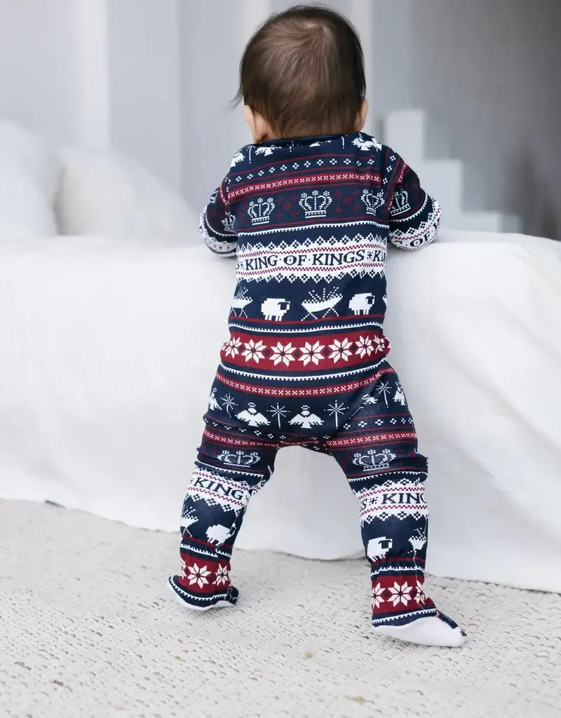 King of Kings Midnight Blue Footed Onesie Cotton