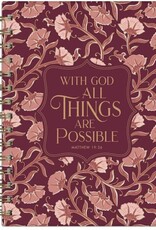 Things Are Possible Burgundy Blush Spiral Journal - Matthew 19:26