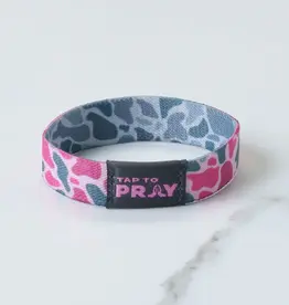 Tap To Pray Wristband - River Rock Camo Pink & Ash
