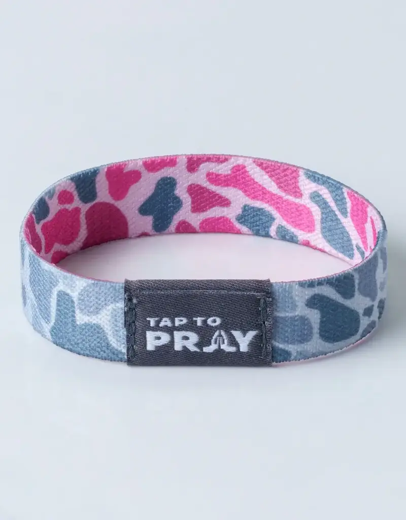 Tap To Pray Wristband - River Rock Camo Pink & Ash
