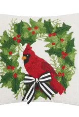 Cardinal W/Ribbon Hook Pillow