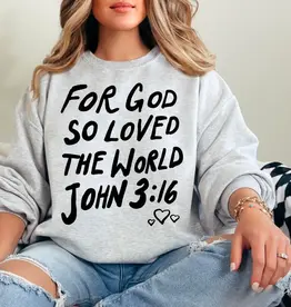 John 3:16  Graphic Sweatshirt (ash)