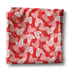 Valentine Heart Xoxo Galentine Kitchen Towel Waffle