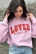 Loved John 3:16 Pink Sweatshirt