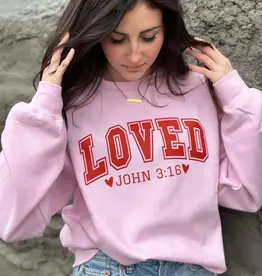 Loved John 3:16 Pink Sweatshirt