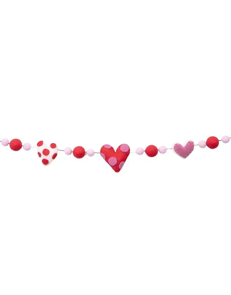 Hearts Felt Banner