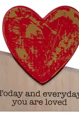 Gold/Red Heart Wood Block