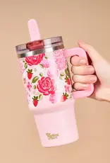 20 oz Lifestyle Flip Straw Tumbler-Rose Garden