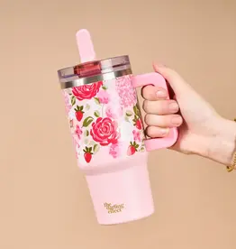 20 oz Lifestyle Flip Straw Tumbler-Rose Garden