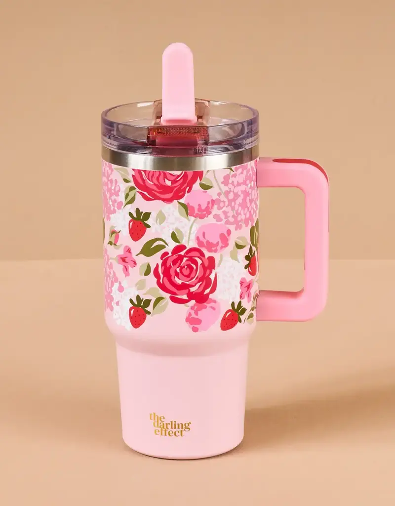 20 oz Lifestyle Flip Straw Tumbler-Rose Garden