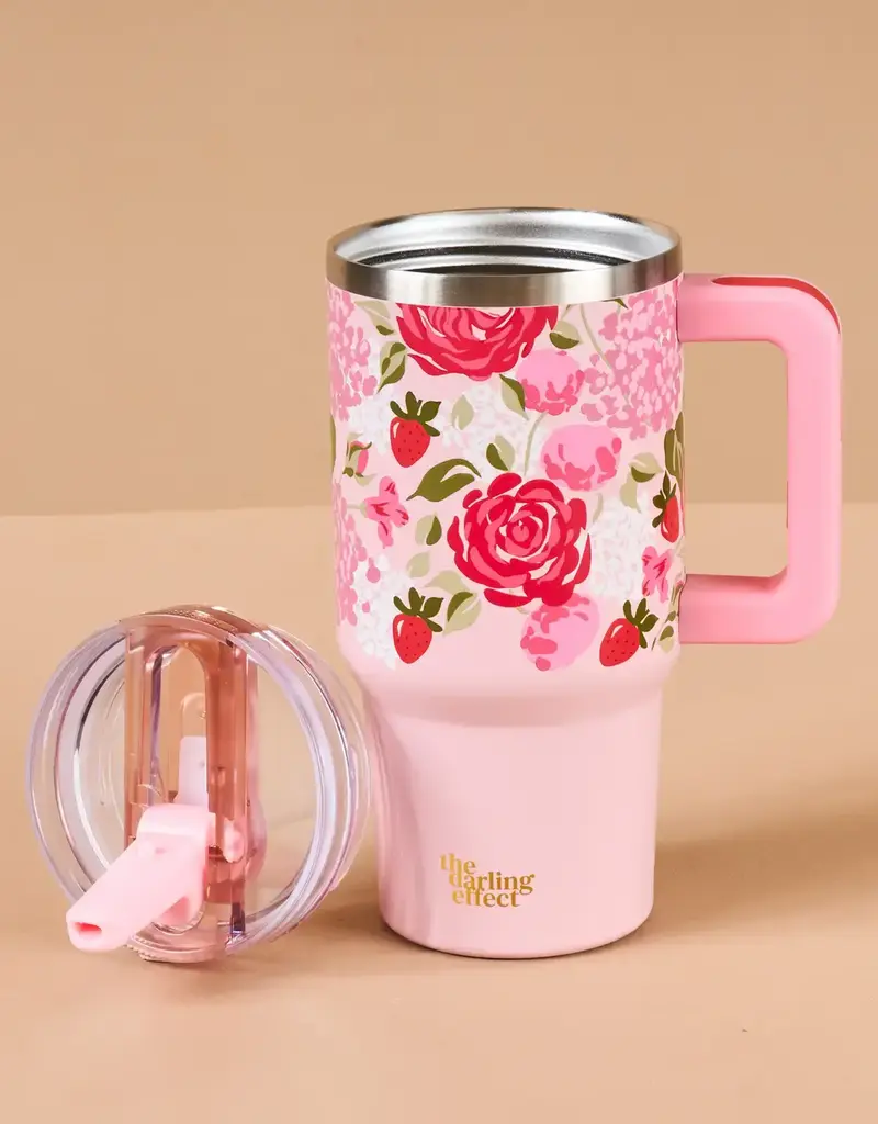 20 oz Lifestyle Flip Straw Tumbler-Rose Garden