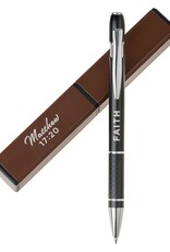 Faith Black and Brown Classic Gift Pen - Matthew 17:20
