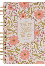 Trust Coral Floral Spiral Journal - Isaiah 40:31