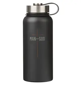 Man of God Matte Black Stainless Steel Water Bottle