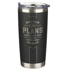The Plans Black Stainless Steel Travel Tumbler - Jeremiah 29:11