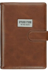 Stand Firm in the Faith Honey-Brown Faux Leather Journal 1 Corinthians 16:13