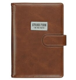 Stand Firm in the Faith Honey-Brown Faux Leather Journal 1 Corinthians 16:13