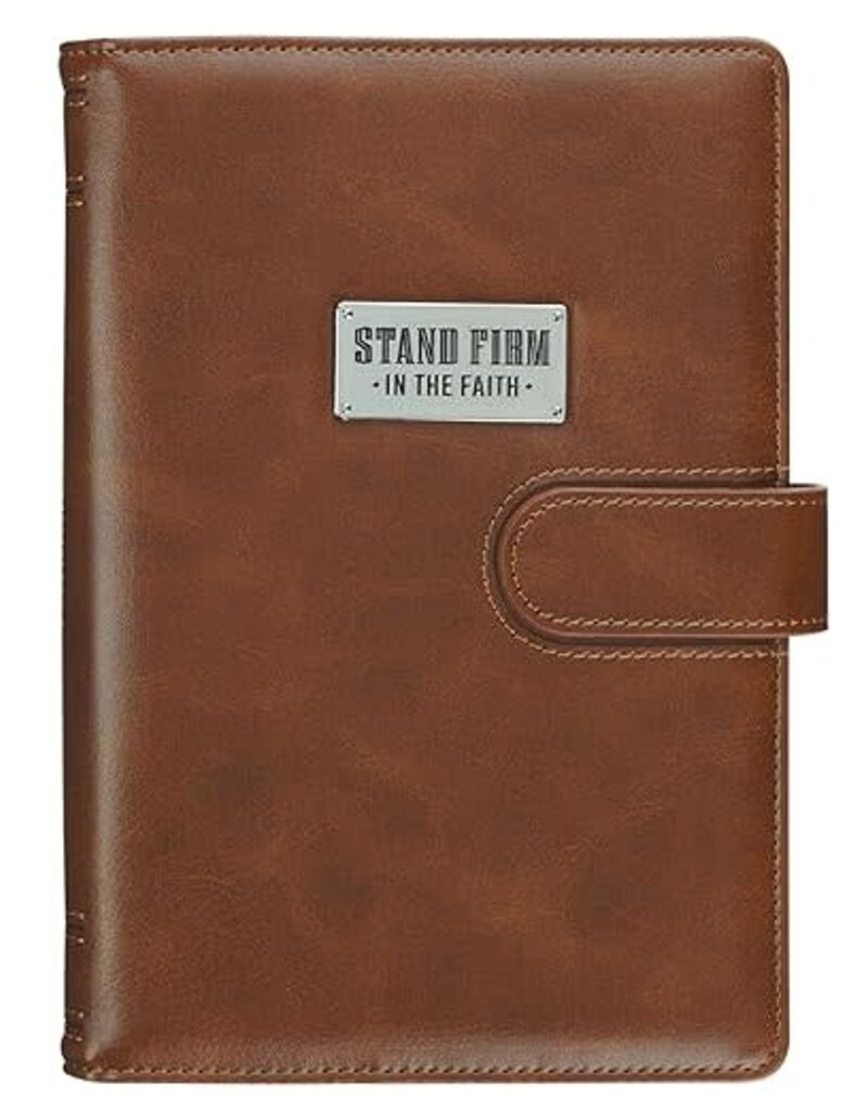 Stand Firm in the Faith Honey-Brown Faux Leather Journal 1 Corinthians 16:13