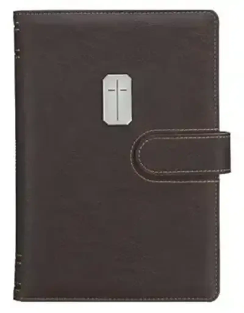 Man of God Espresso Brown Faux Leather Journal Cover with Magnetic Closure