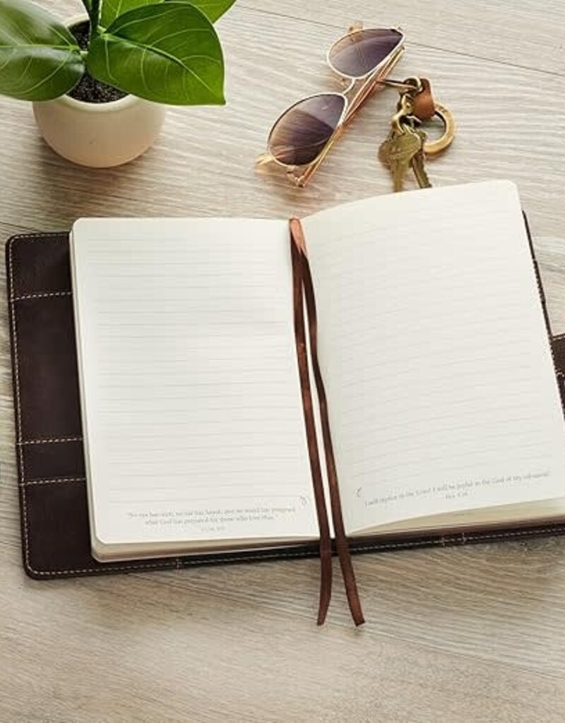 Man of God Espresso Brown Faux Leather Journal Cover with Magnetic Closure