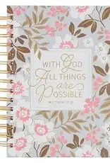 Things Are Possible White Poppy Spiral Journal - Matthew 19:26