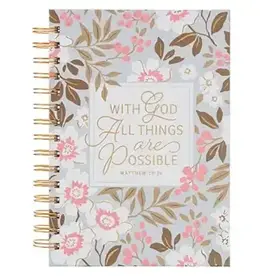 Things Are Possible White Poppy Spiral Journal - Matthew 19:26