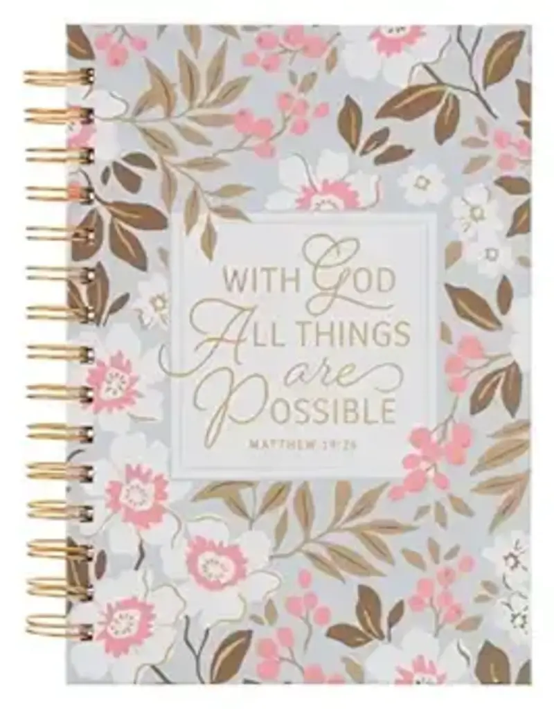 Things Are Possible White Poppy Spiral Journal - Matthew 19:26