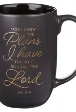 I Know the Plans Graphite Gray Ceramic Mug - Jeremiah 29:11
