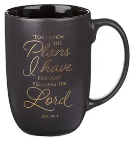 I Know the Plans Graphite Gray Ceramic Mug - Jeremiah 29:11