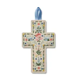 Rosette Embroidered Easter Cross