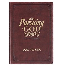 Pursuing God Saddle Tan Faux Leather Devotional Large Print Edition